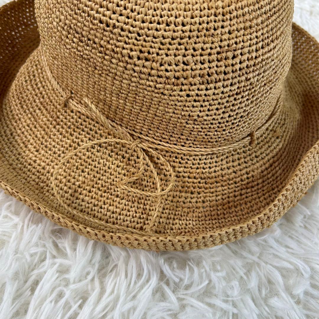 美品★ヘレンカミンスキー ハット ライトブラウン ストローハット ｂ