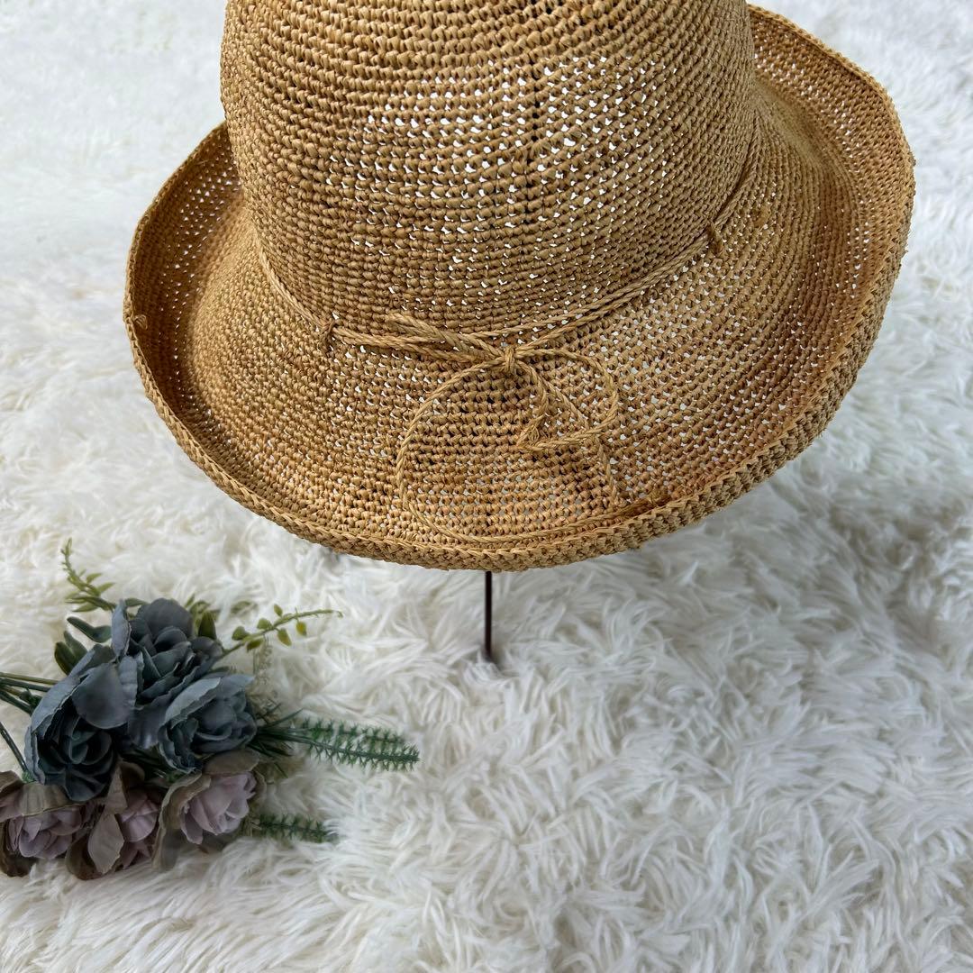 美品★ヘレンカミンスキー ハット ライトブラウン ストローハット ｂ