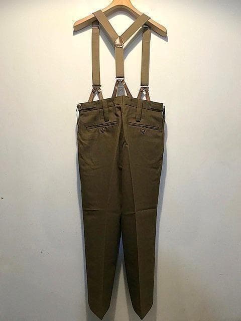 【デッドストック】イギリス軍 ドレスパンツ+サスペンダー W80