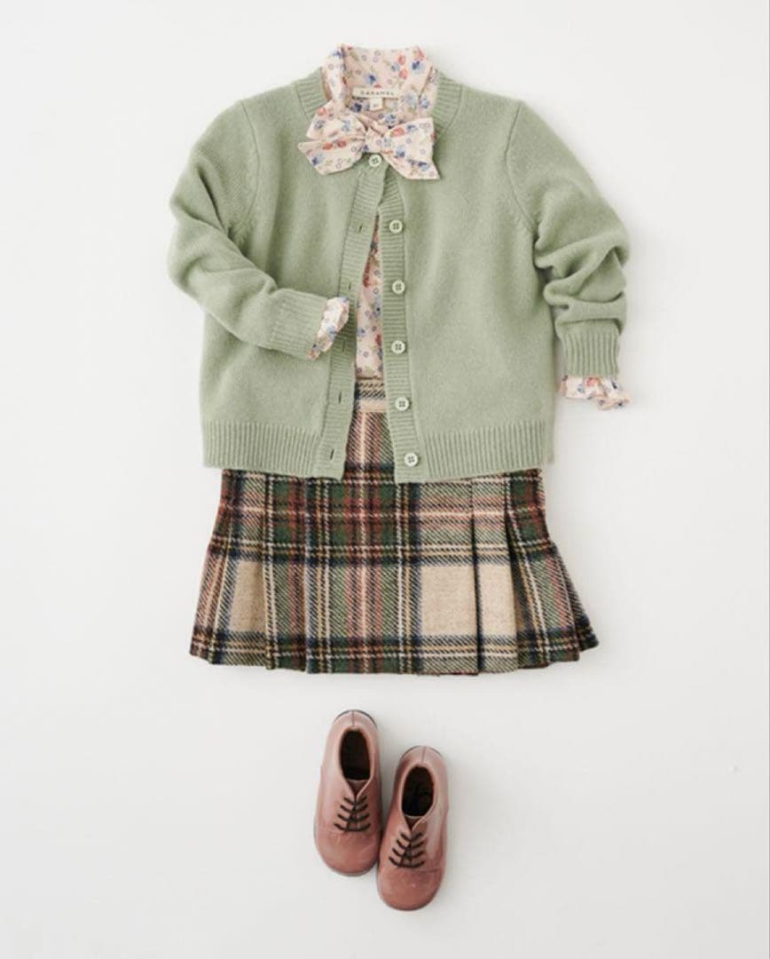 スカート Caramel HEDERA SKIRT GOLD CHECK 8Y