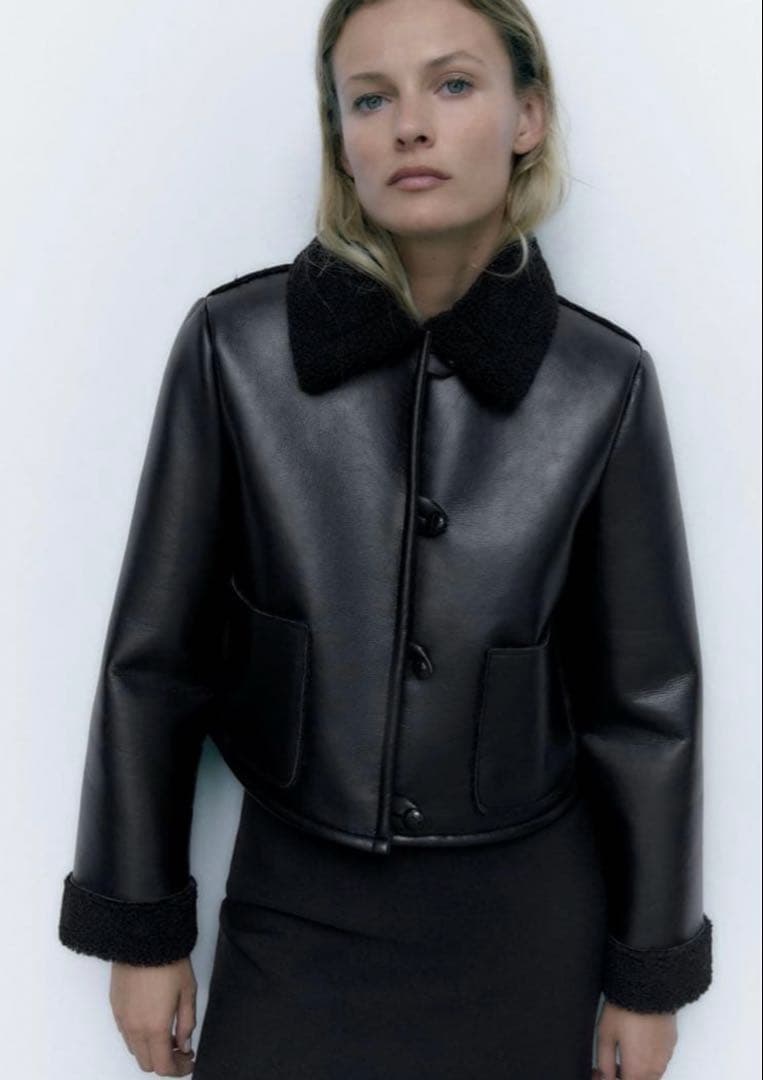 ZARA レザージャケット　ブラック