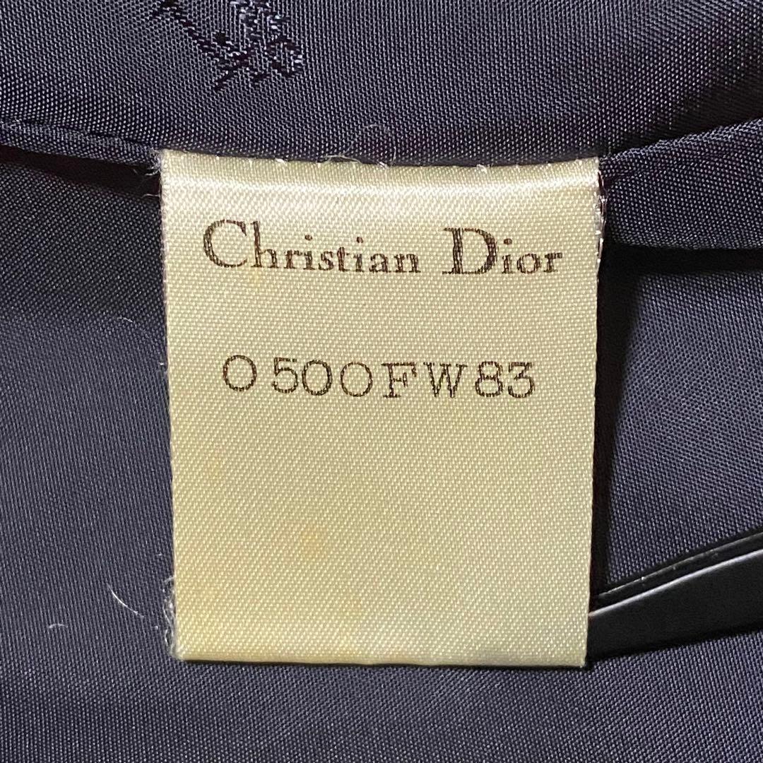 【美品✨】クリスチャンディオール ノーカラージャケット 千鳥格子 ラメ混 黒 S