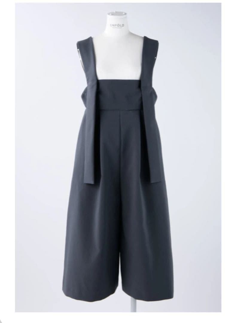 ENFOLD WIDE-CULOTTES OVER-ALLS グレー