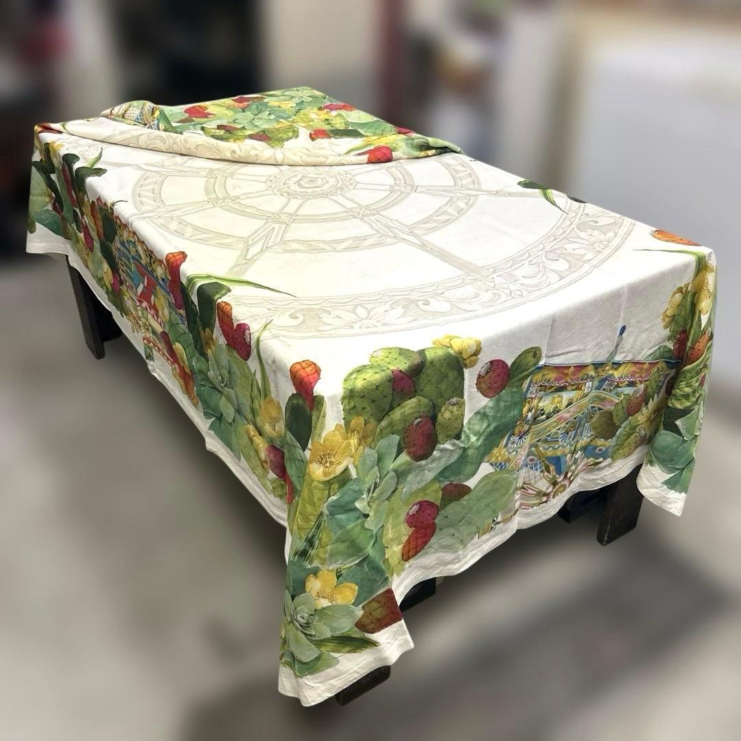 イタリア製 カラフルな野菜と果物のテーブルクロス 2枚セット