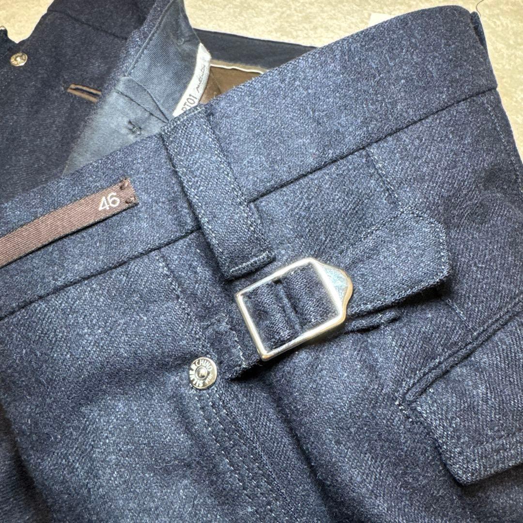 18 極美品　PT01 ピーティーゼロウーノ　スラックス　ネイビー　46 M