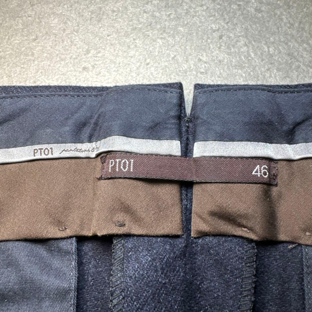 18 極美品　PT01 ピーティーゼロウーノ　スラックス　ネイビー　46 M