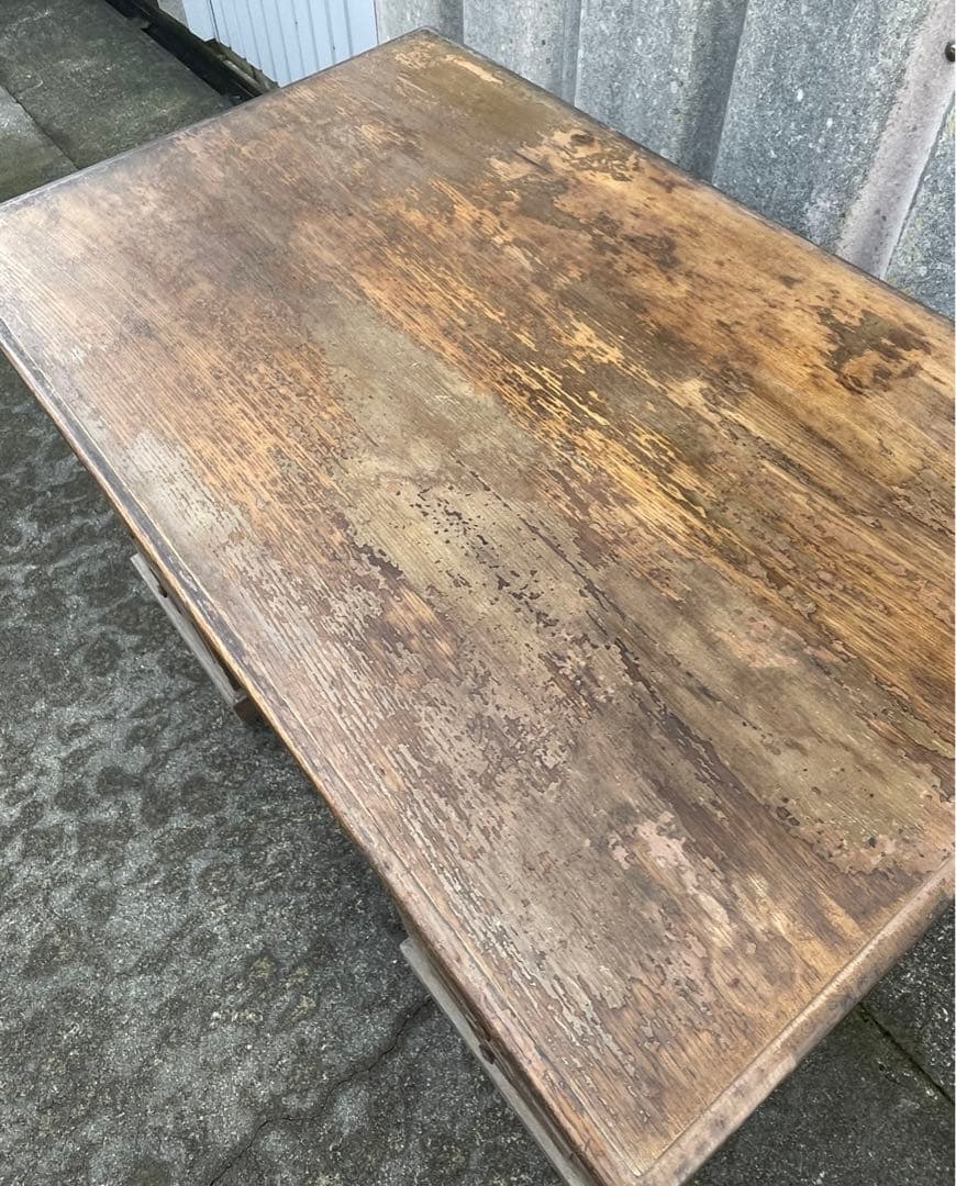 アンティーク/古道具/無垢材/両袖机/書斎机/分解式/作業台/デスク/店舗什器