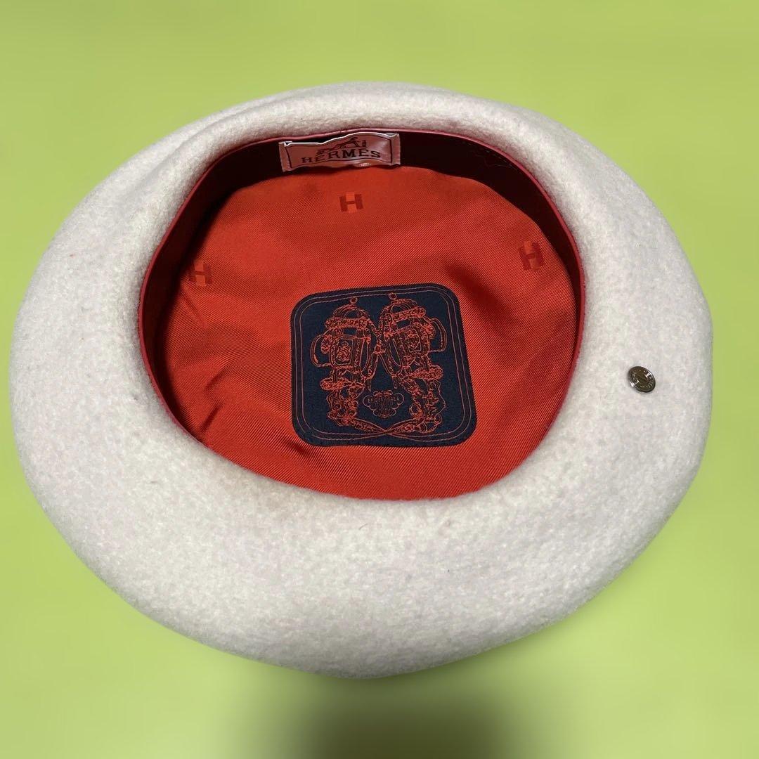 Hermes エルメス　帽子　白　サイズ56