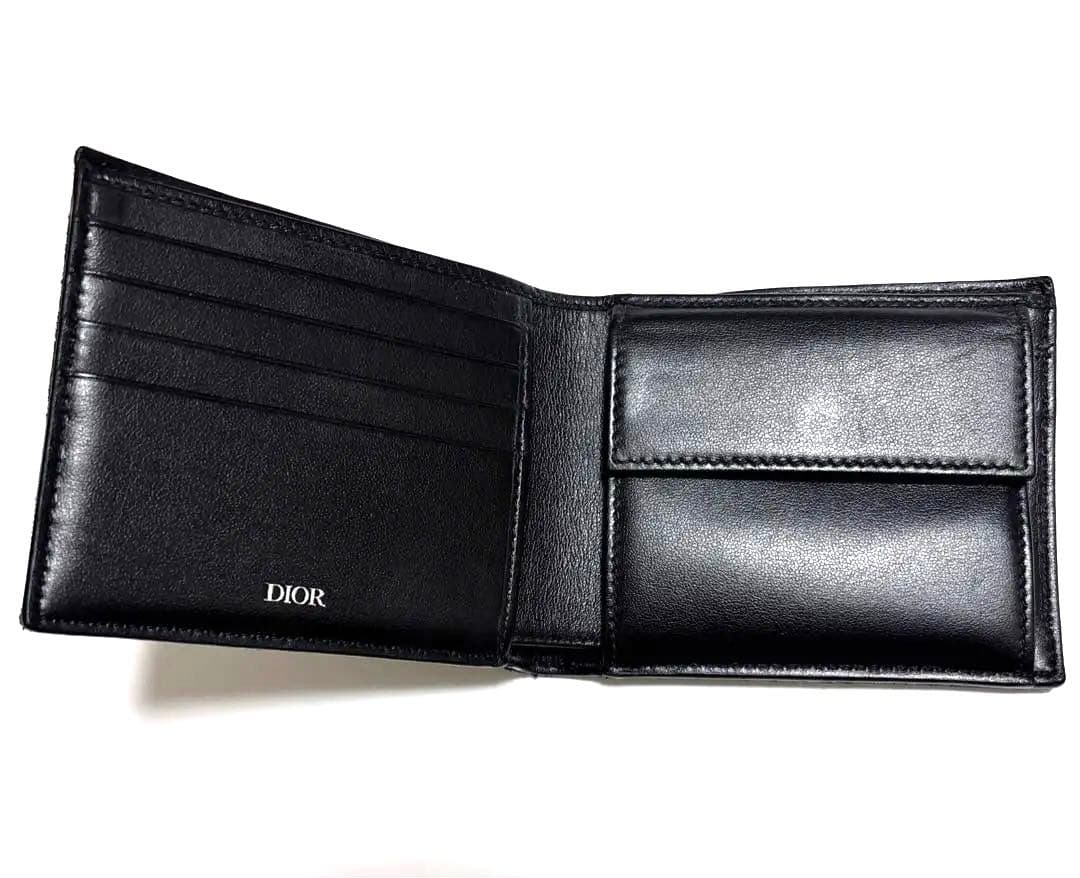 ディオール メンズ 折り財布 オブリーク ジャガード ブラック　正規品