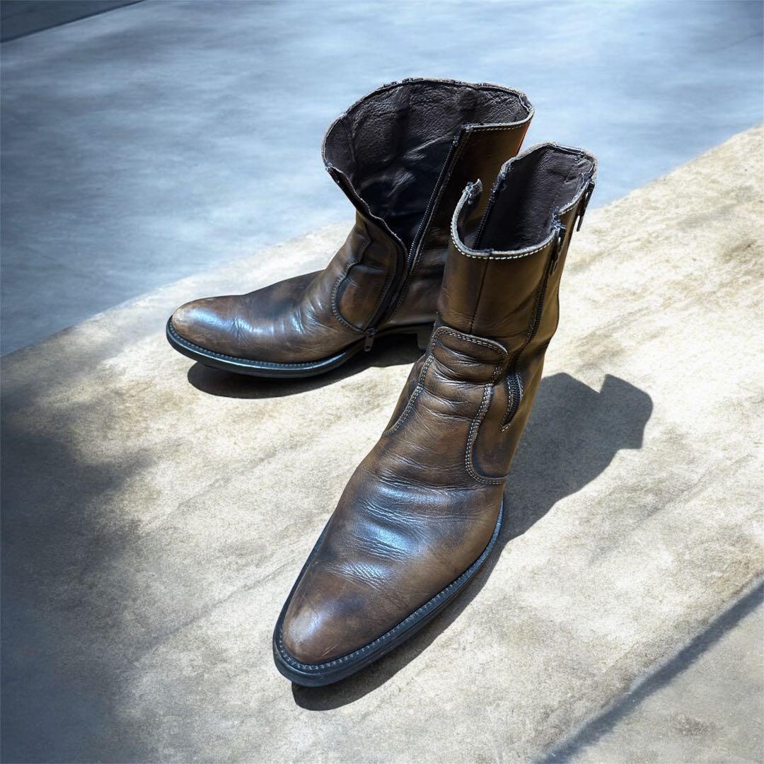 ブラウンレザー ブーツ　アメカジ