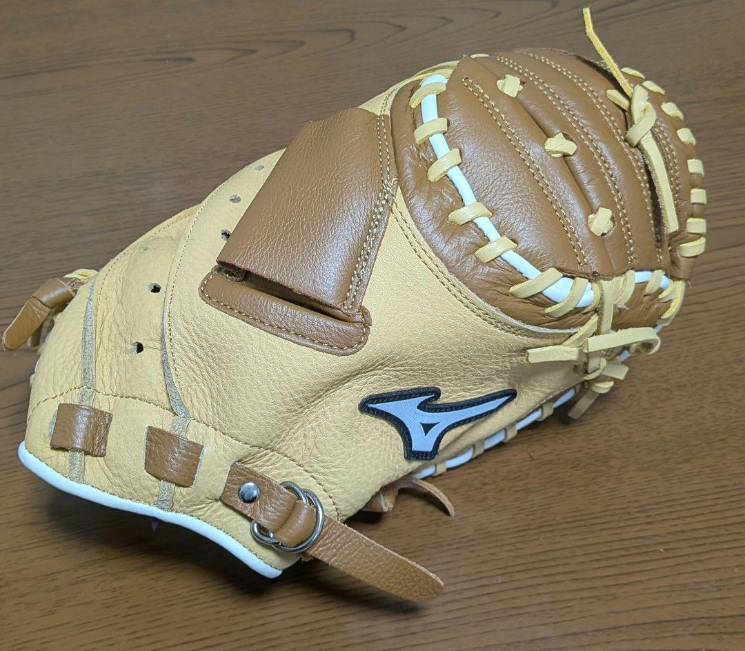 ミズノ 軟式グローブ キャッチャーミット　ベージュ/ブラウン
