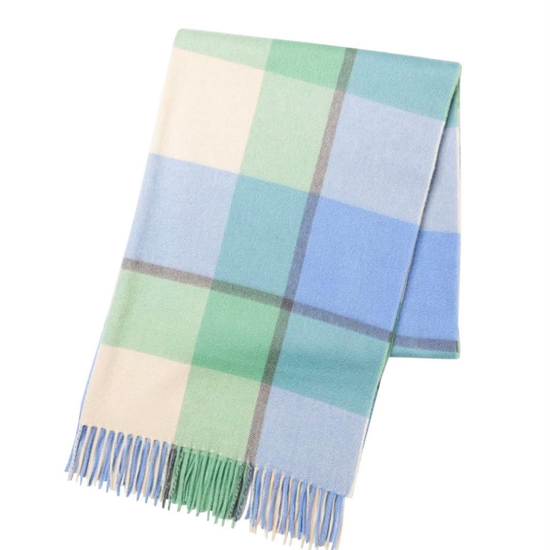 新品タグ付　ジョシュアエリス　大判　ストール　カシミヤ100%ブロックチェック