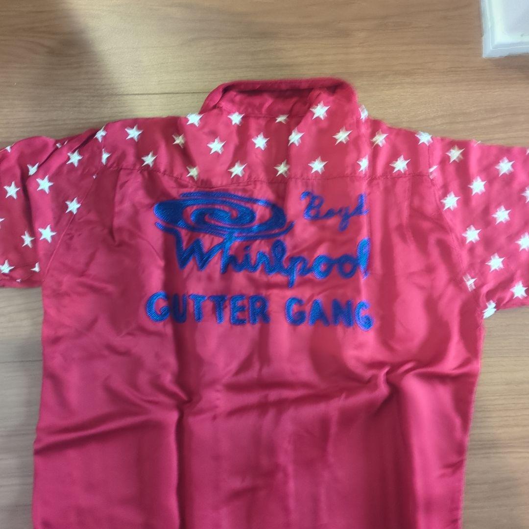 キングルイKing Louie 赤色 星柄 半袖シャツ S ボーリングシャツ