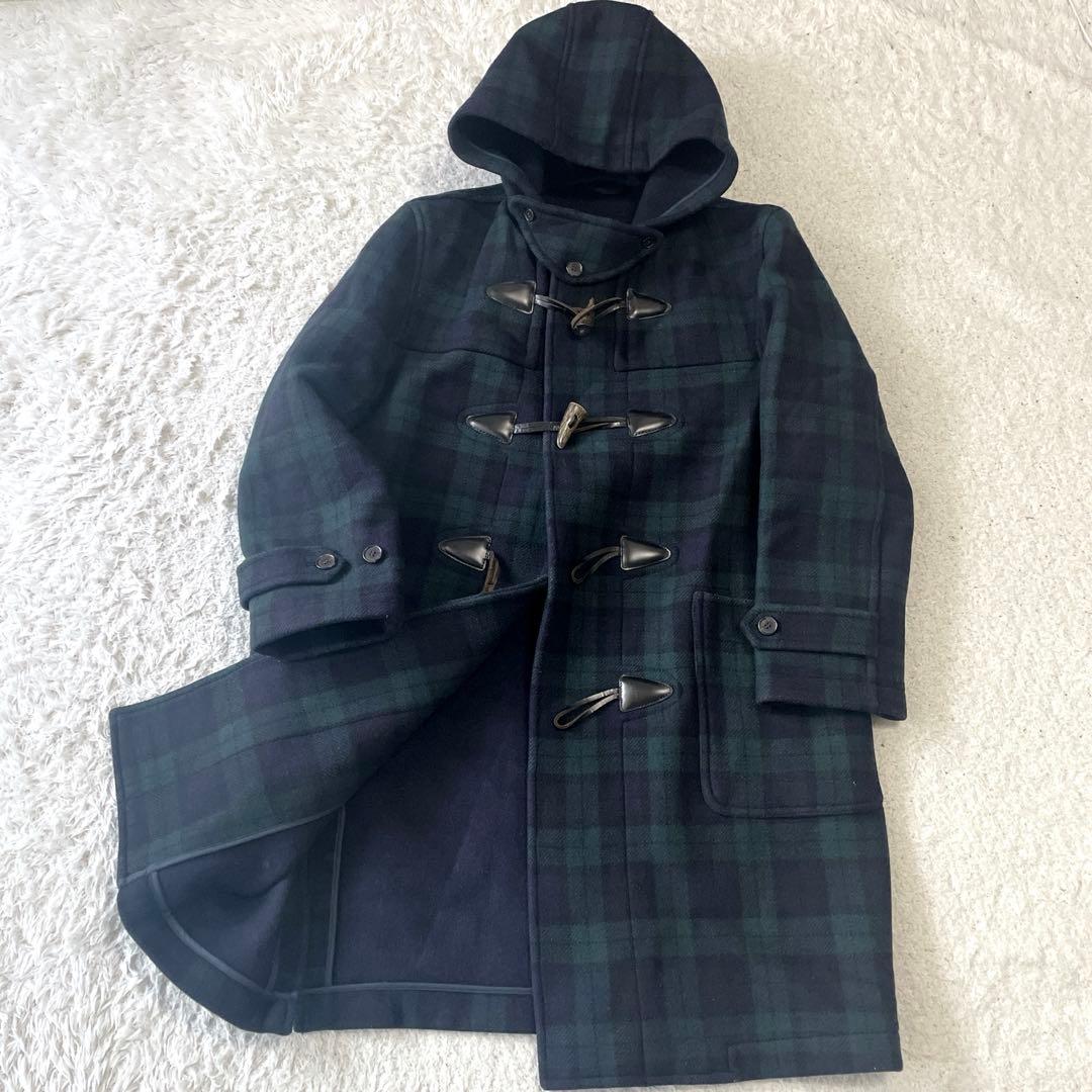 美品VAN JACKET メンズ　ロングダッフルコート　チェック　グリーンLL