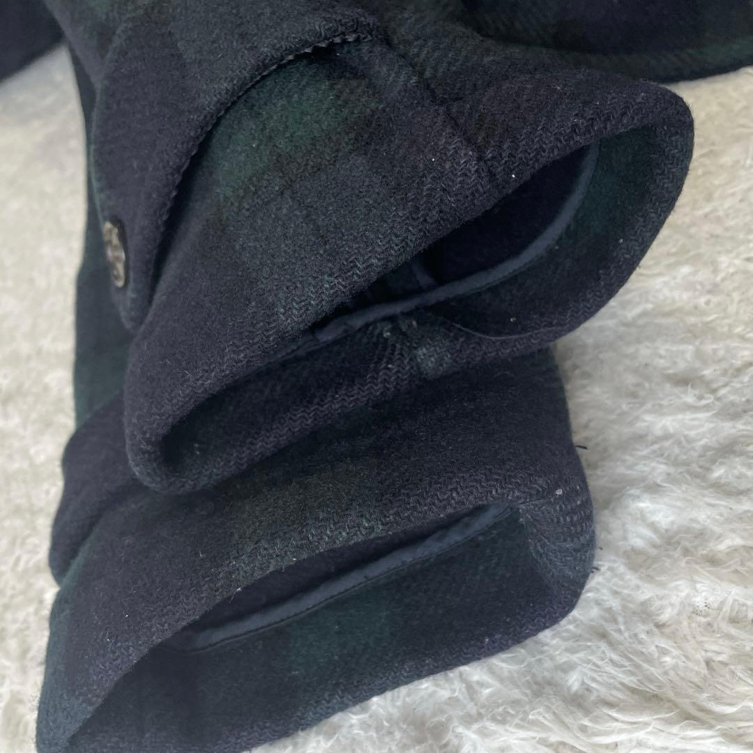 美品VAN JACKET メンズ　ロングダッフルコート　チェック　グリーンLL