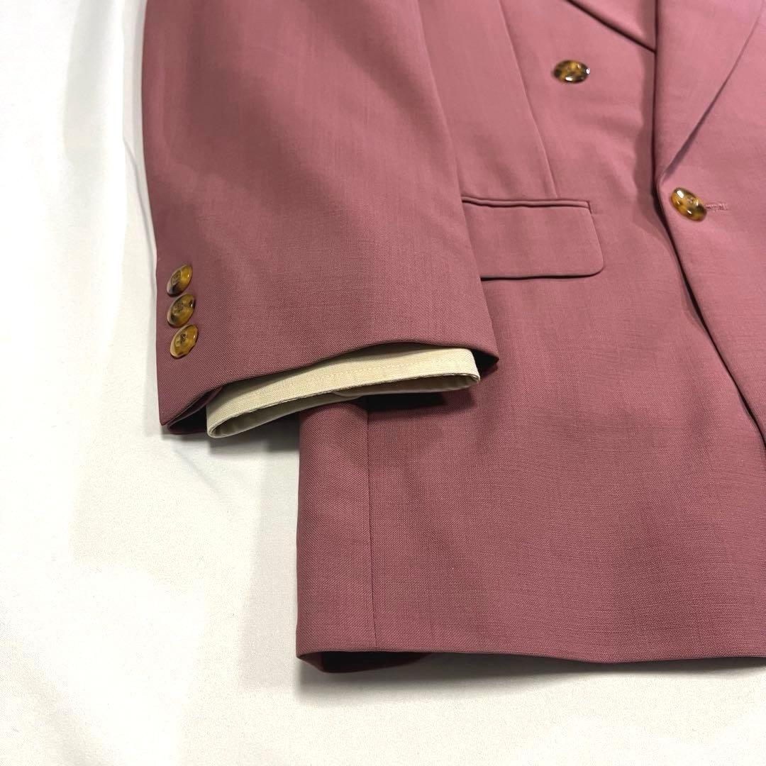 【vintage】セットアップ　スーツ　ダブル　ピンク　ピンズ　90s 80s