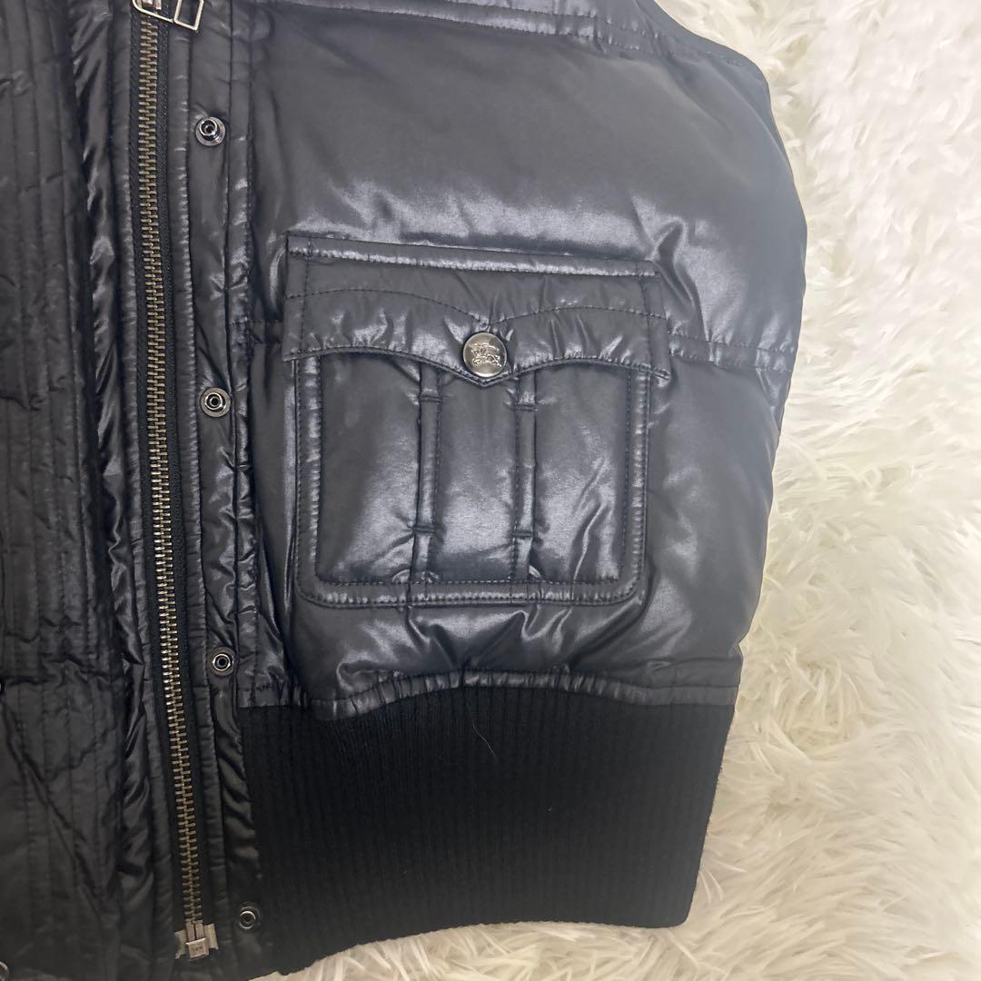 極美品　バーバリー ブルーレーベル ダウン ベスト メガチェック リアルファー