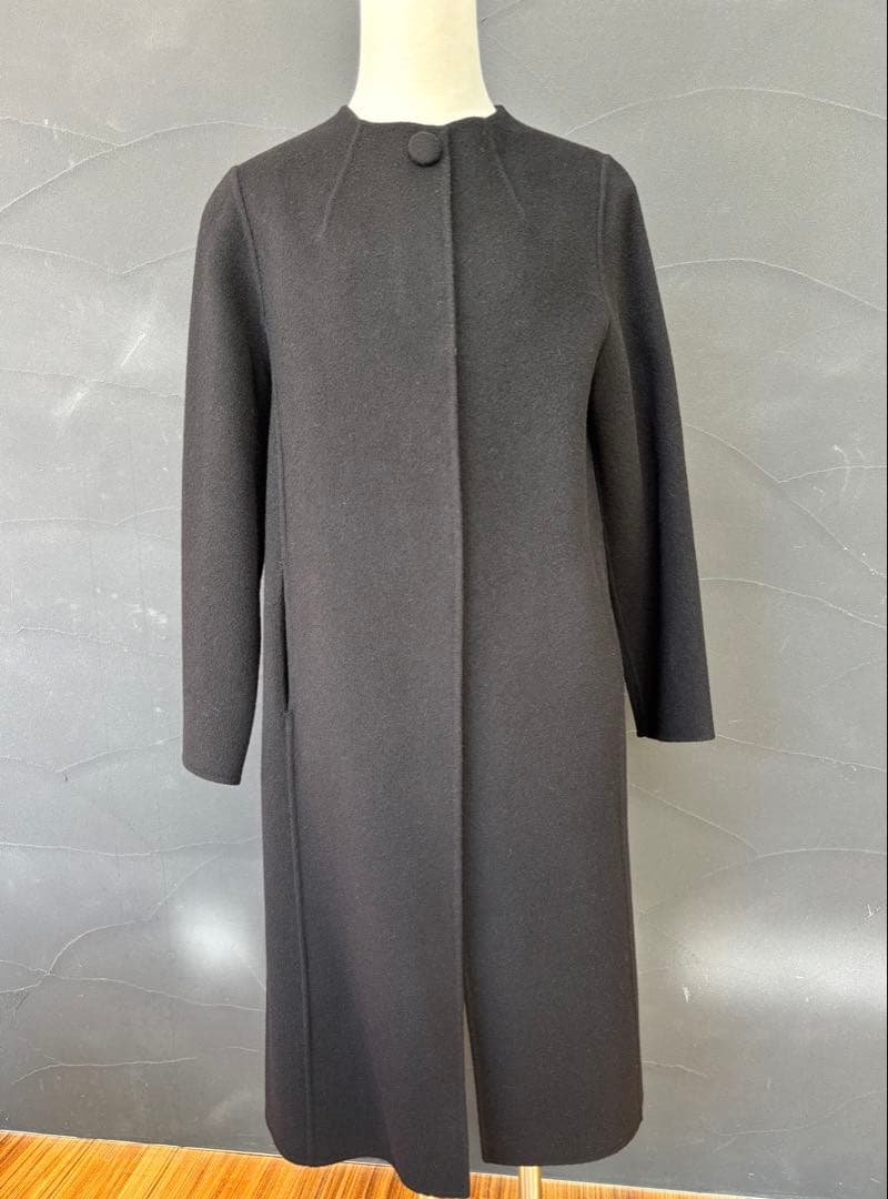 新品　東京ソワール　カシミヤ混　ブラック ロングコート