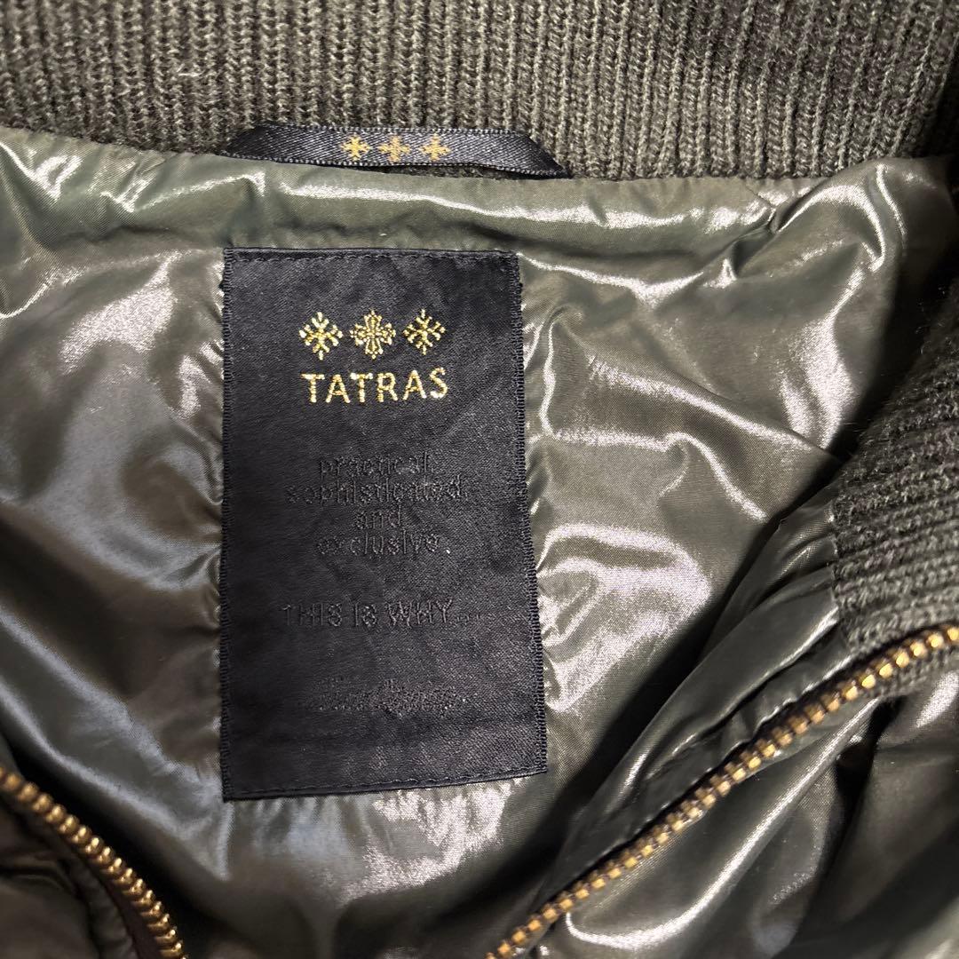 タトラス　ダウンベスト　ナイロン　04 カーキ　ファー付き　大きいサイズ