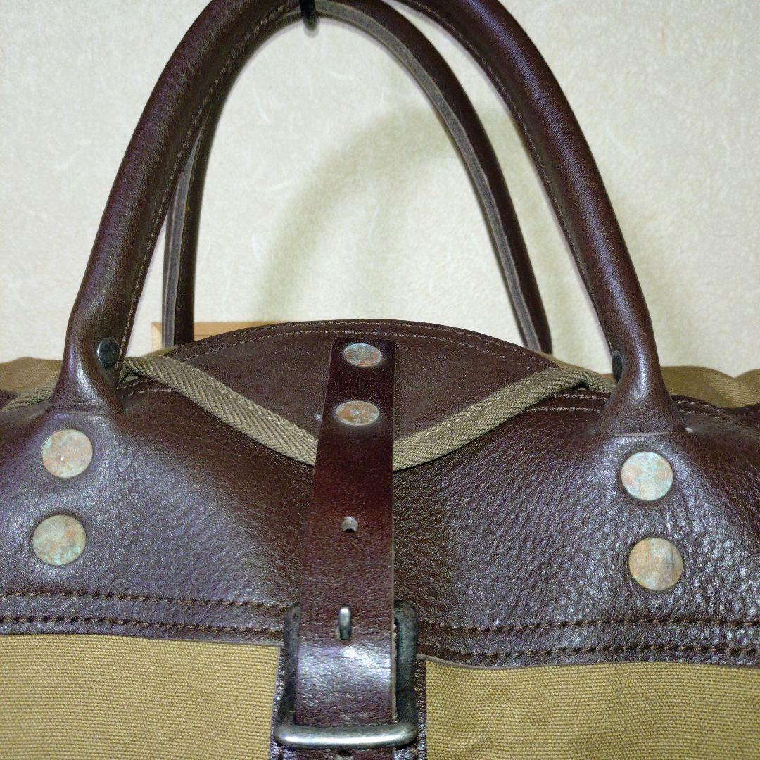 ウエアハウス WH5218 レザー＆キャンバス ボストンバッグ ブラウン