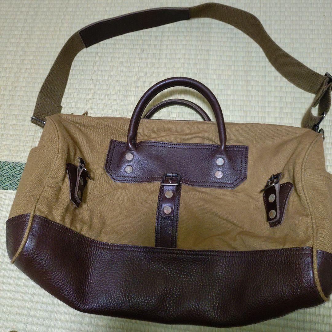 ウエアハウス WH5218 レザー＆キャンバス ボストンバッグ ブラウン