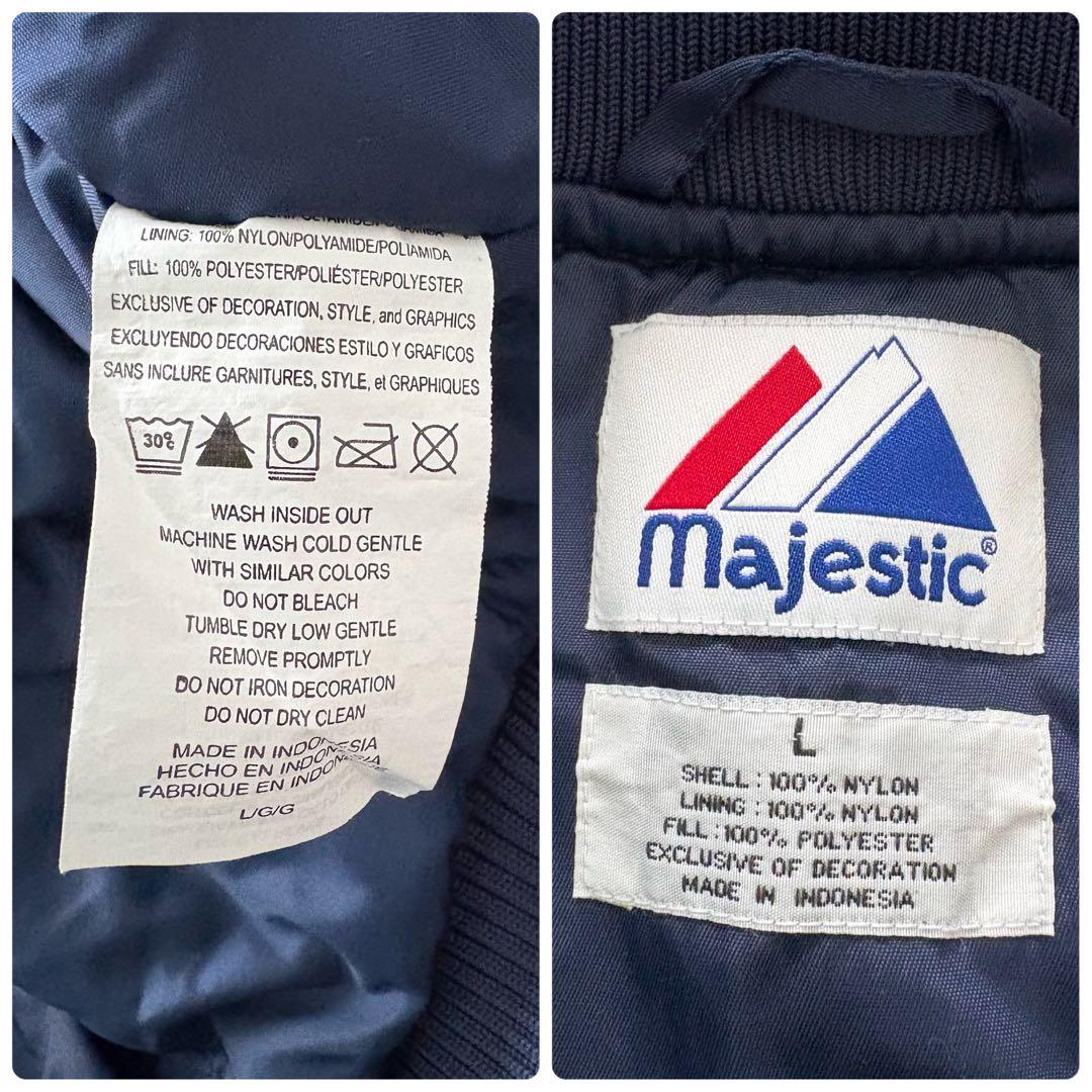 【Majestic】極美品 マジェスティック ヤンキース スタジャン 筆記体刺繍