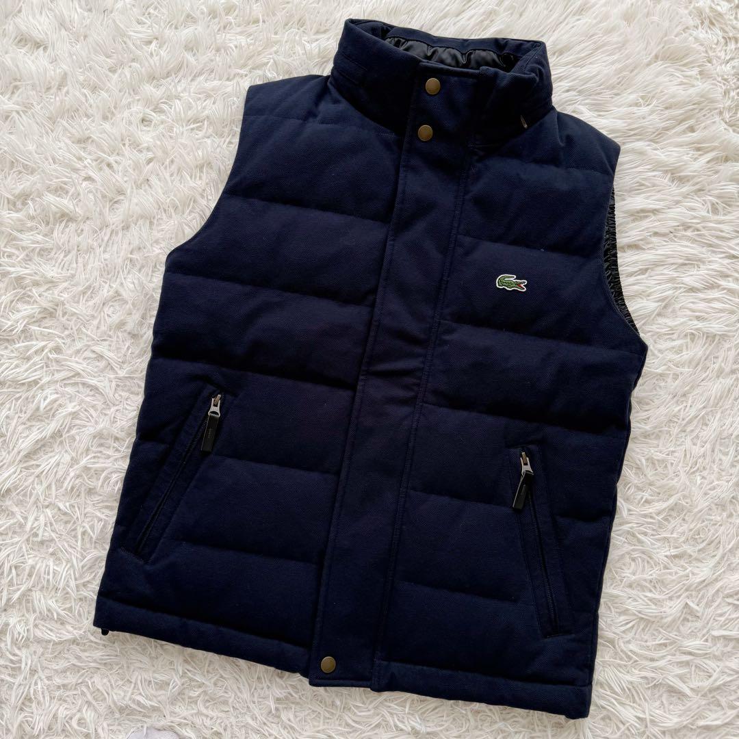 LACOSTE ラコステ ダウンベスト ネイビー ワンポイントロゴ 48