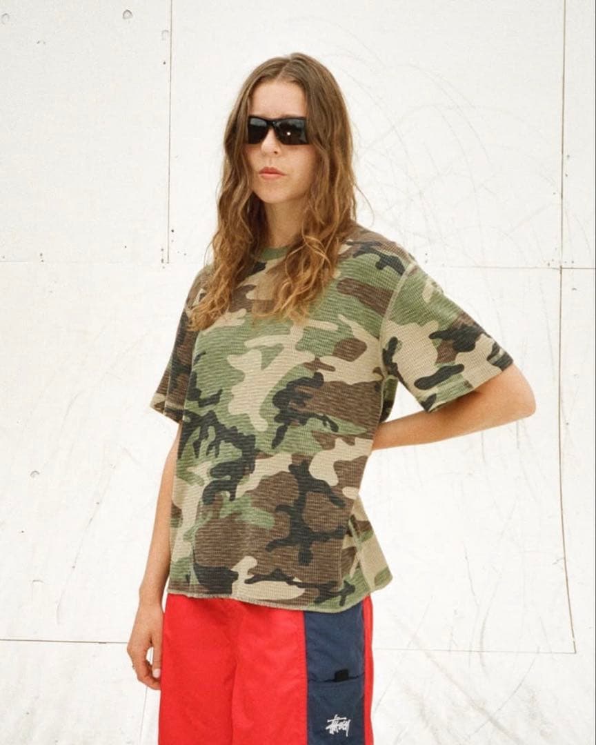 Stüssy カモ柄サーマルTシャツ M 25SS