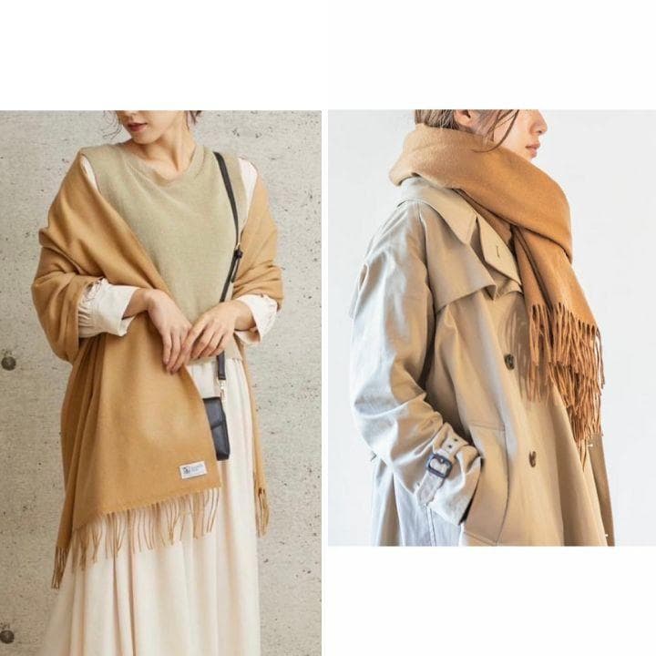 美品✨️ジョンストンズ カシミヤ100% 大判ストール 194cm×71cm