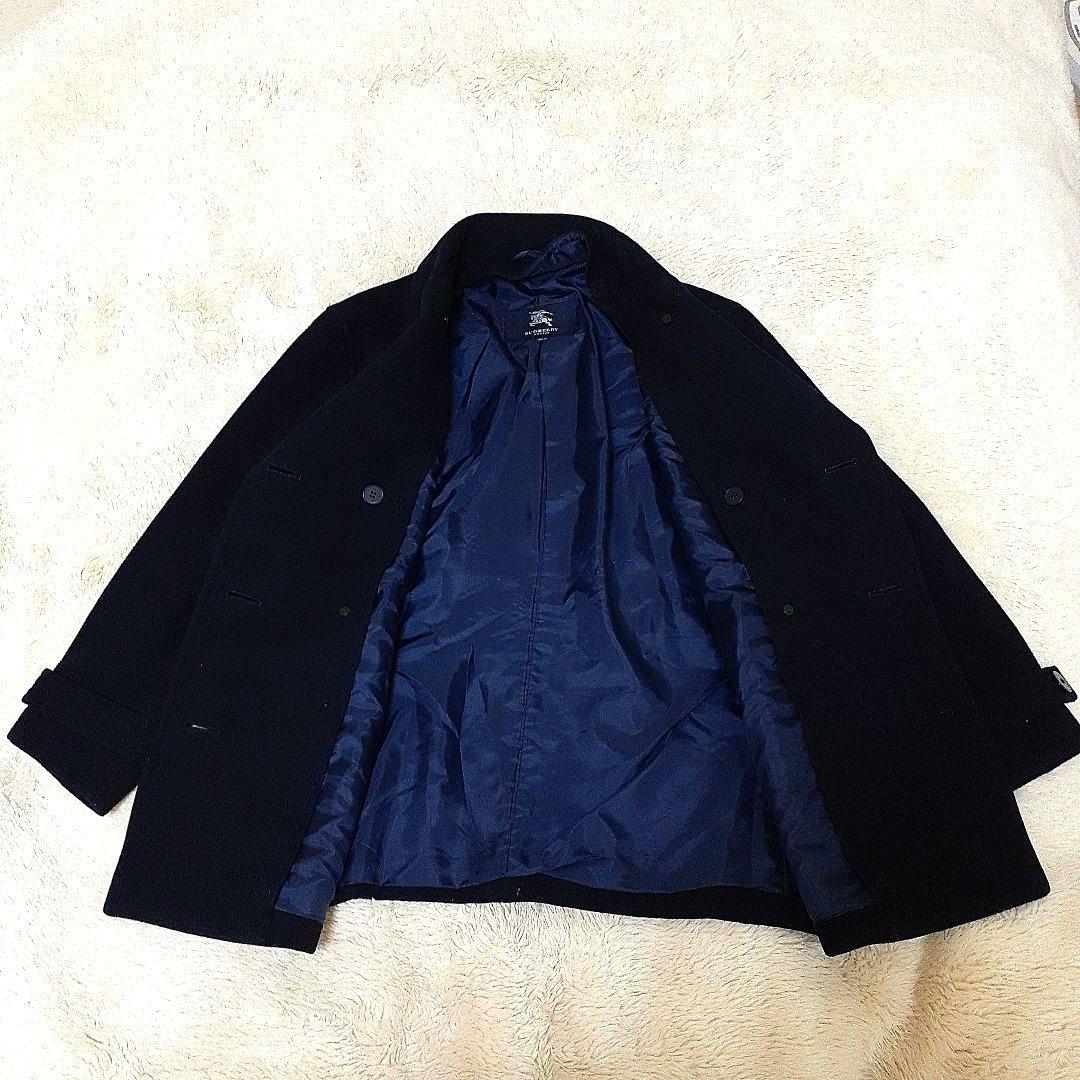 BURBERRYブラック ダブルブレスト ウールコート 150cmA