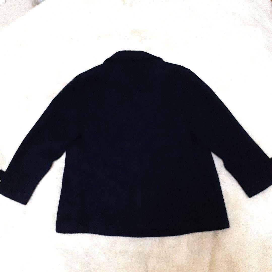 BURBERRYブラック ダブルブレスト ウールコート 150cmA