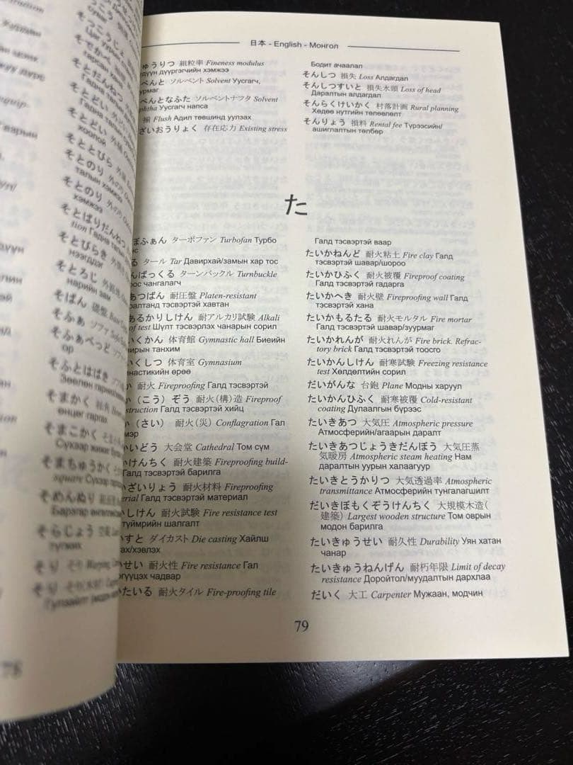 建築用語辞典 英語-モンゴル語-日本語