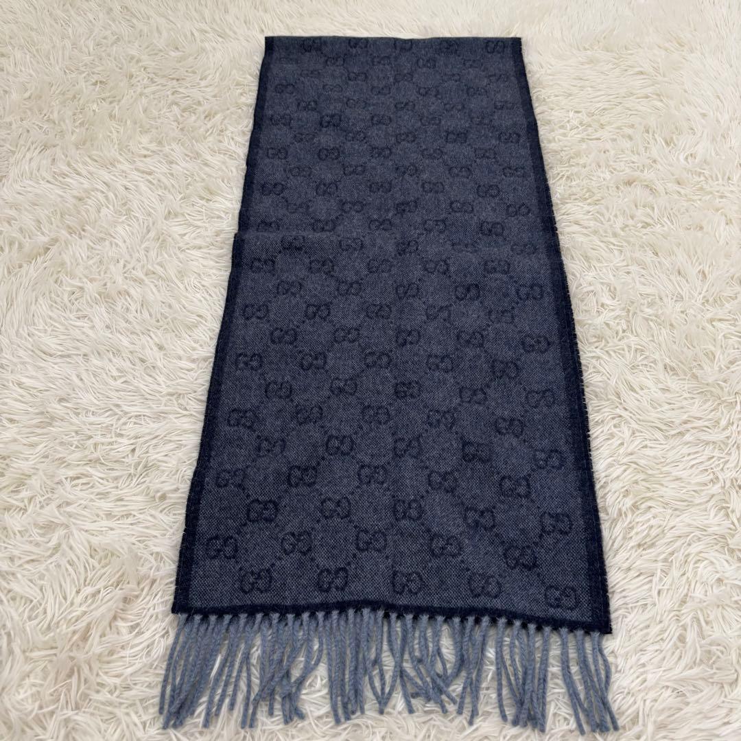 GUCCI グッチ GG シェリーライン マフラー ストール ウール×アルパカ