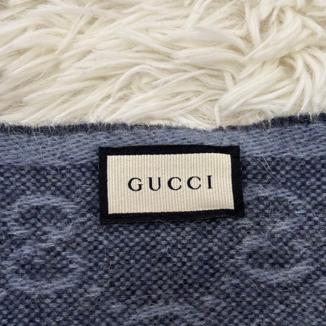 GUCCI グッチ GG シェリーライン マフラー ストール ウール×アルパカ