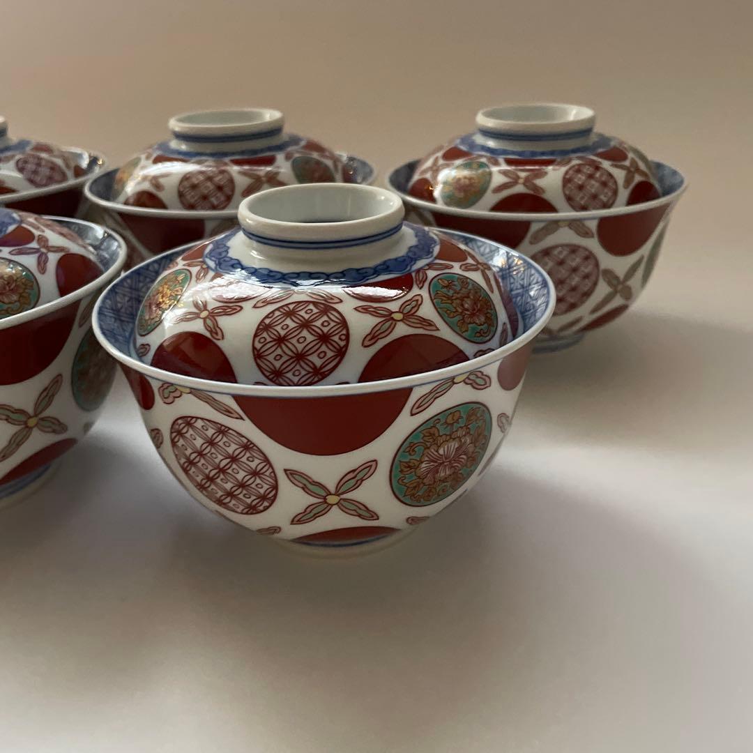 【希少】最高級 有田焼 其泉 丼 小どん 金彩 赤絵 丸紋 古伊万里 蓋付