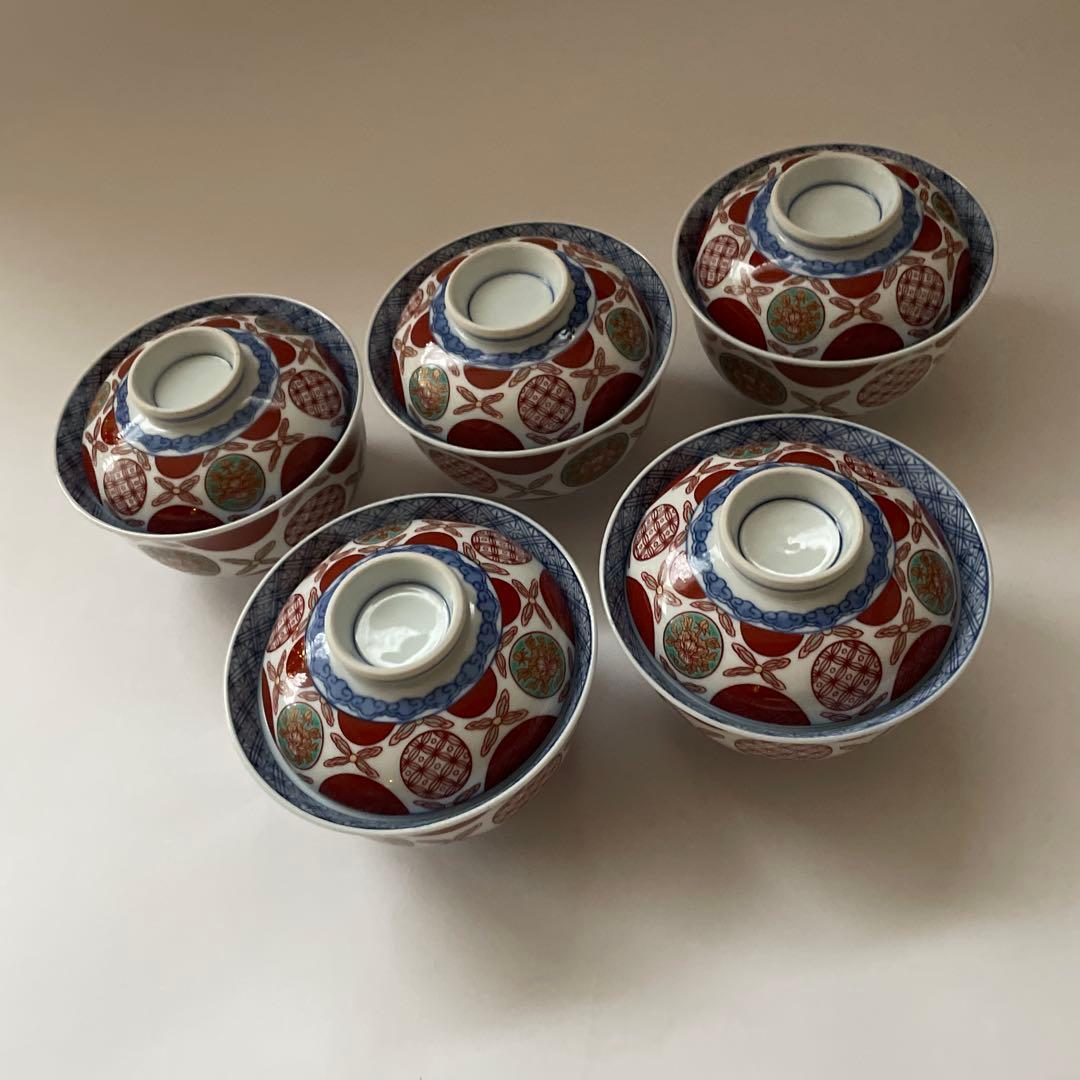 【希少】最高級 有田焼 其泉 丼 小どん 金彩 赤絵 丸紋 古伊万里 蓋付