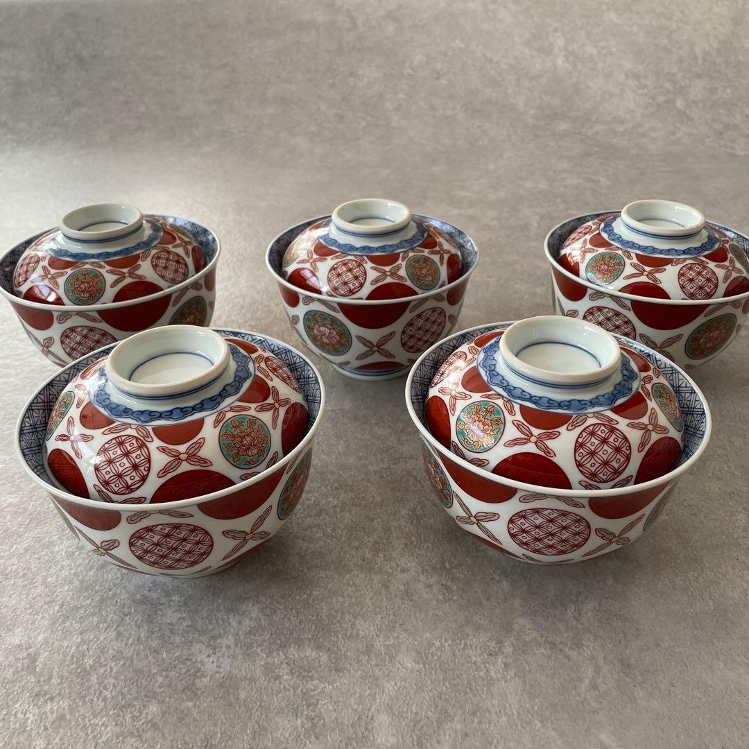 【希少】最高級 有田焼 其泉 丼 小どん 金彩 赤絵 丸紋 古伊万里 蓋付