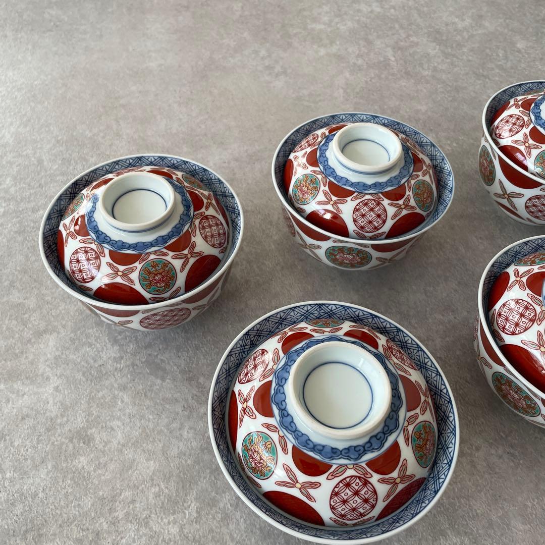 【希少】最高級 有田焼 其泉 丼 小どん 金彩 赤絵 丸紋 古伊万里 蓋付