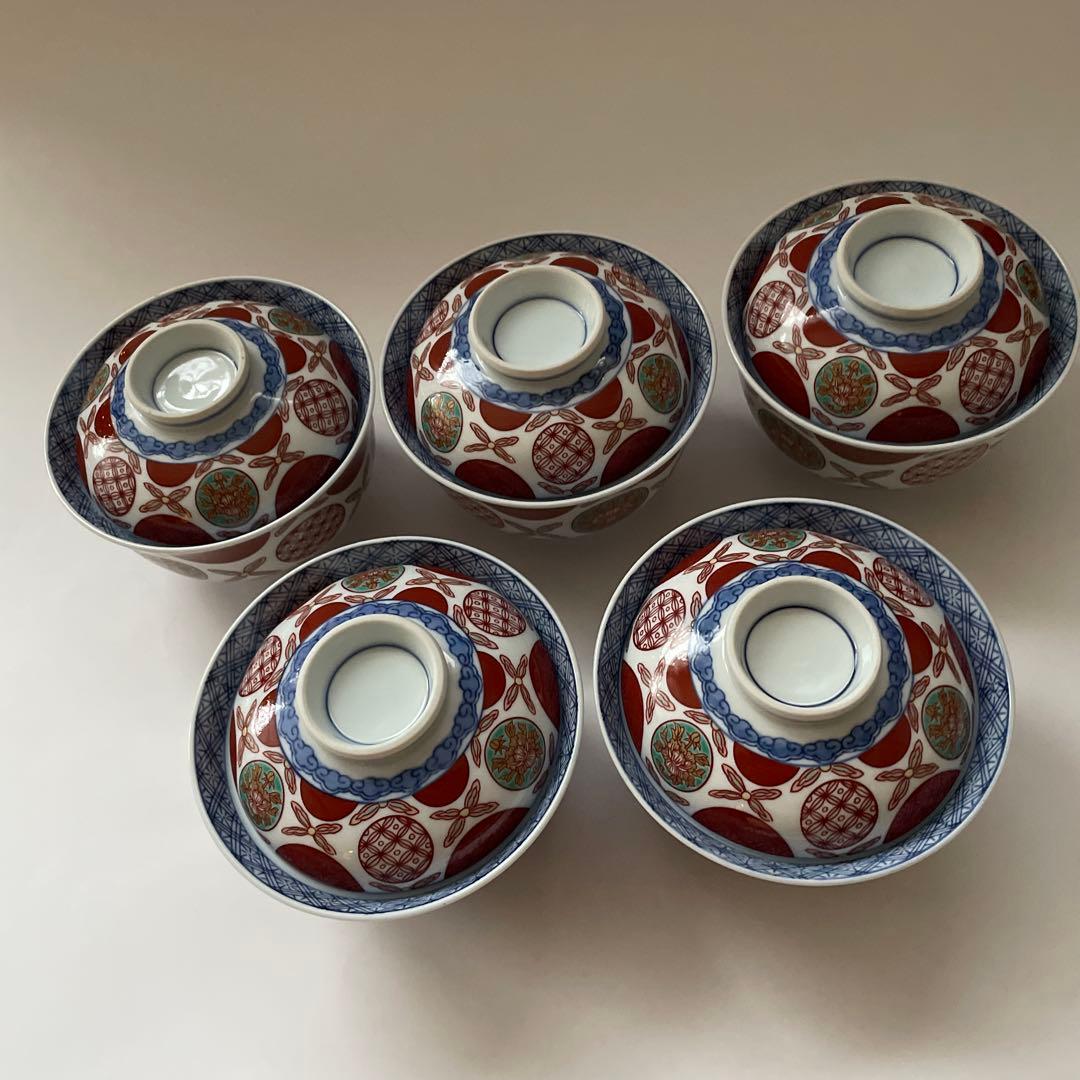 【希少】最高級 有田焼 其泉 丼 小どん 金彩 赤絵 丸紋 古伊万里 蓋付