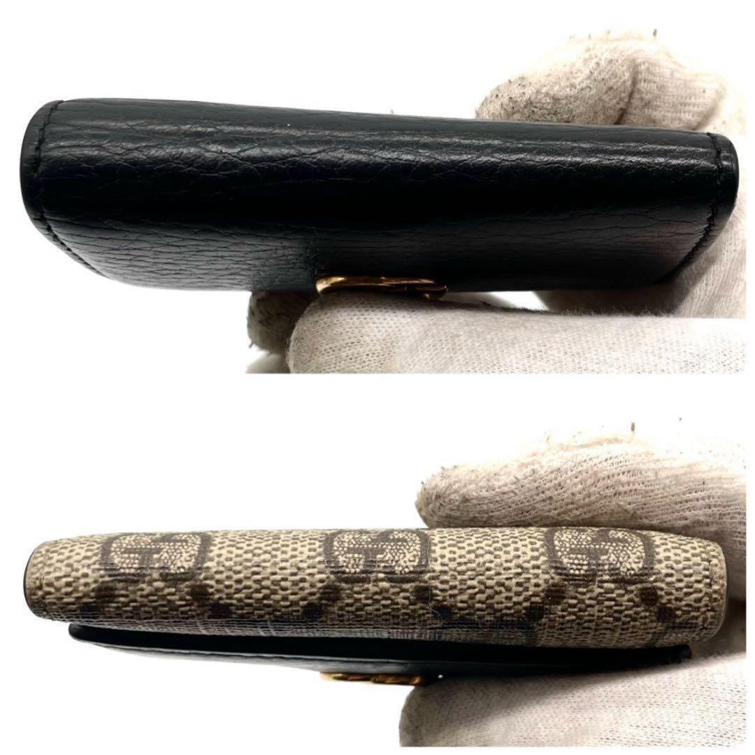 極美品✨グッチ 6連 キーケース GGマーモント レザー PVC ブラック