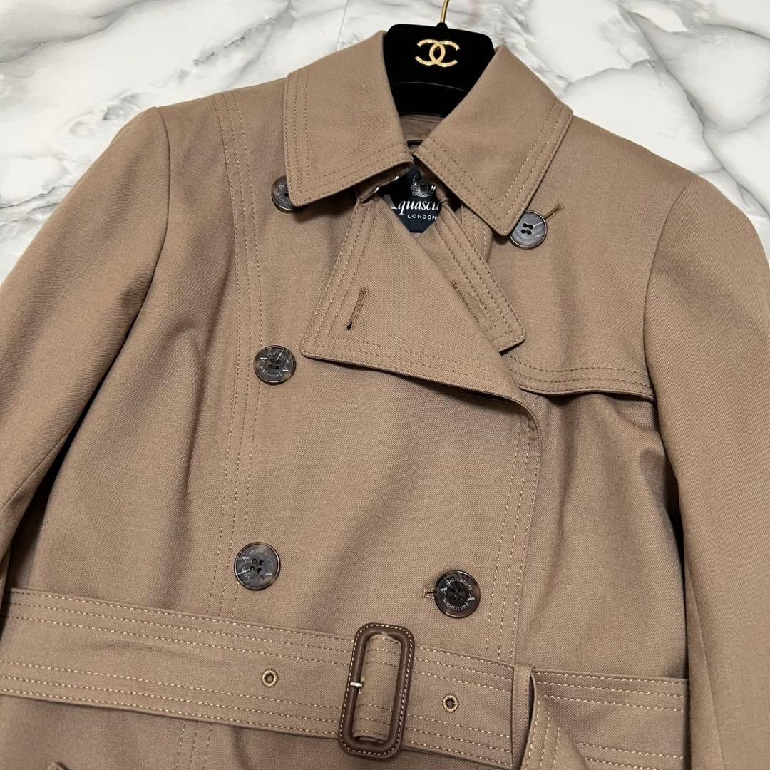 【美品】アクアスキュータム　ロロピアーナ　トレンチコート　ロング丈　ベージュ　8