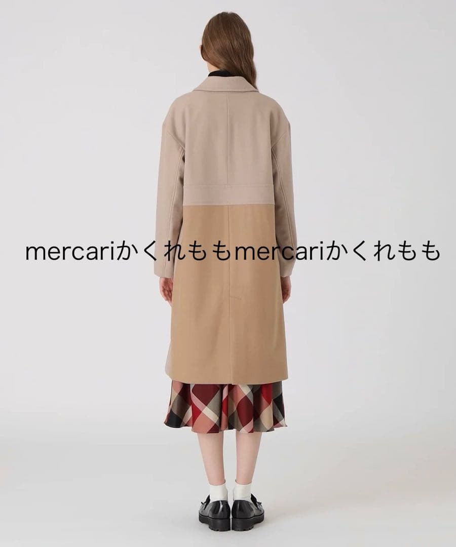 専用★ブルーレーベルクレストブリッジ チェスターコート ベージュ裏地赤チェック★