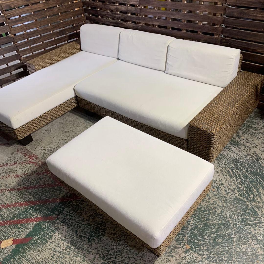 きょうこ 直接引取 H619\" アジアンソファ L型 ファブリック