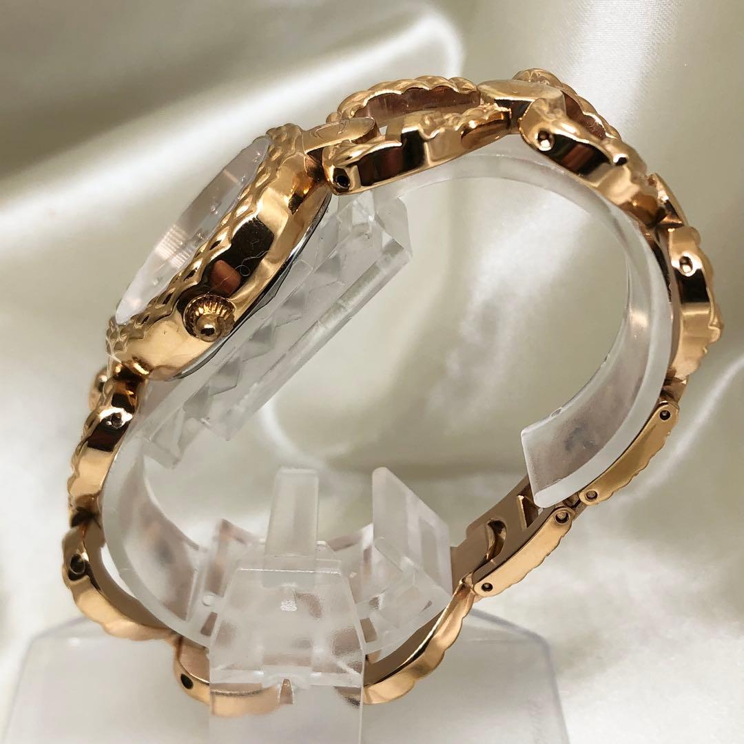 【稼働品】ジャストカヴァリ　シェル文字盤　クォーツ　腕時計　美品