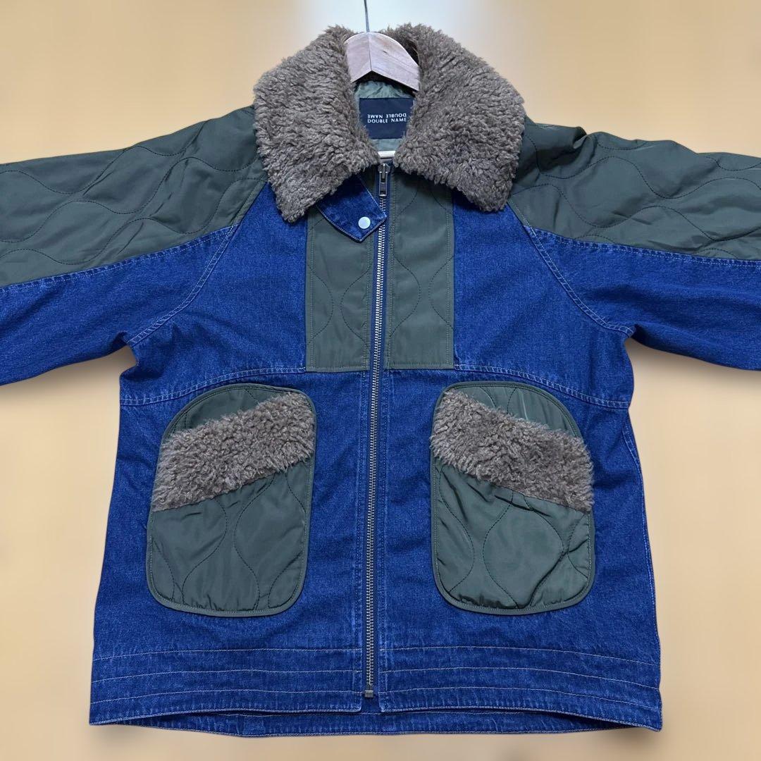 m*i様 DOUBLE NAME ボア2WAY ジャケット　インディゴブルー