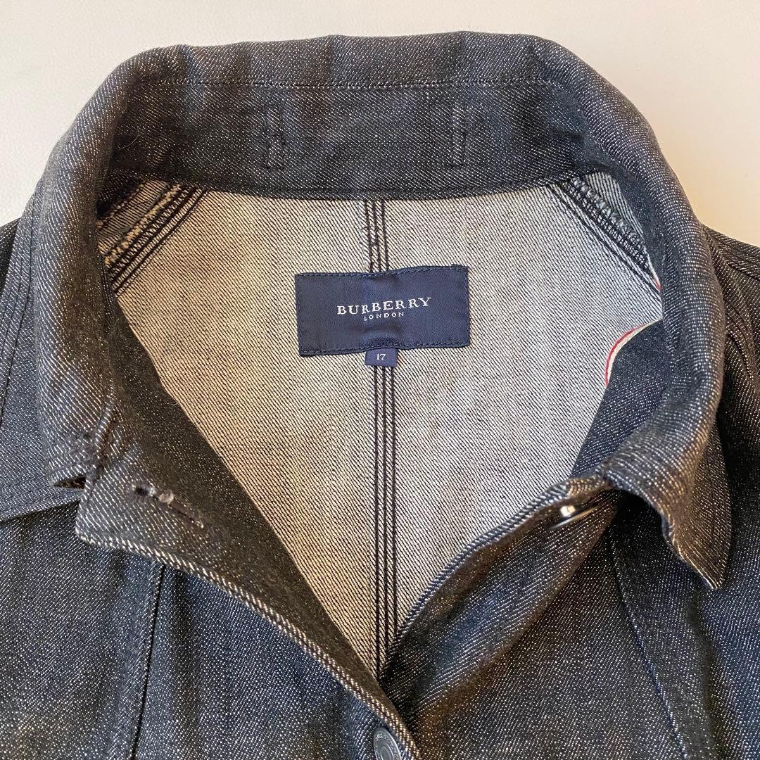 【美品】バーバリーロンドン　ストレッチデニムジャケット　ベルト付き　大きいサイズ