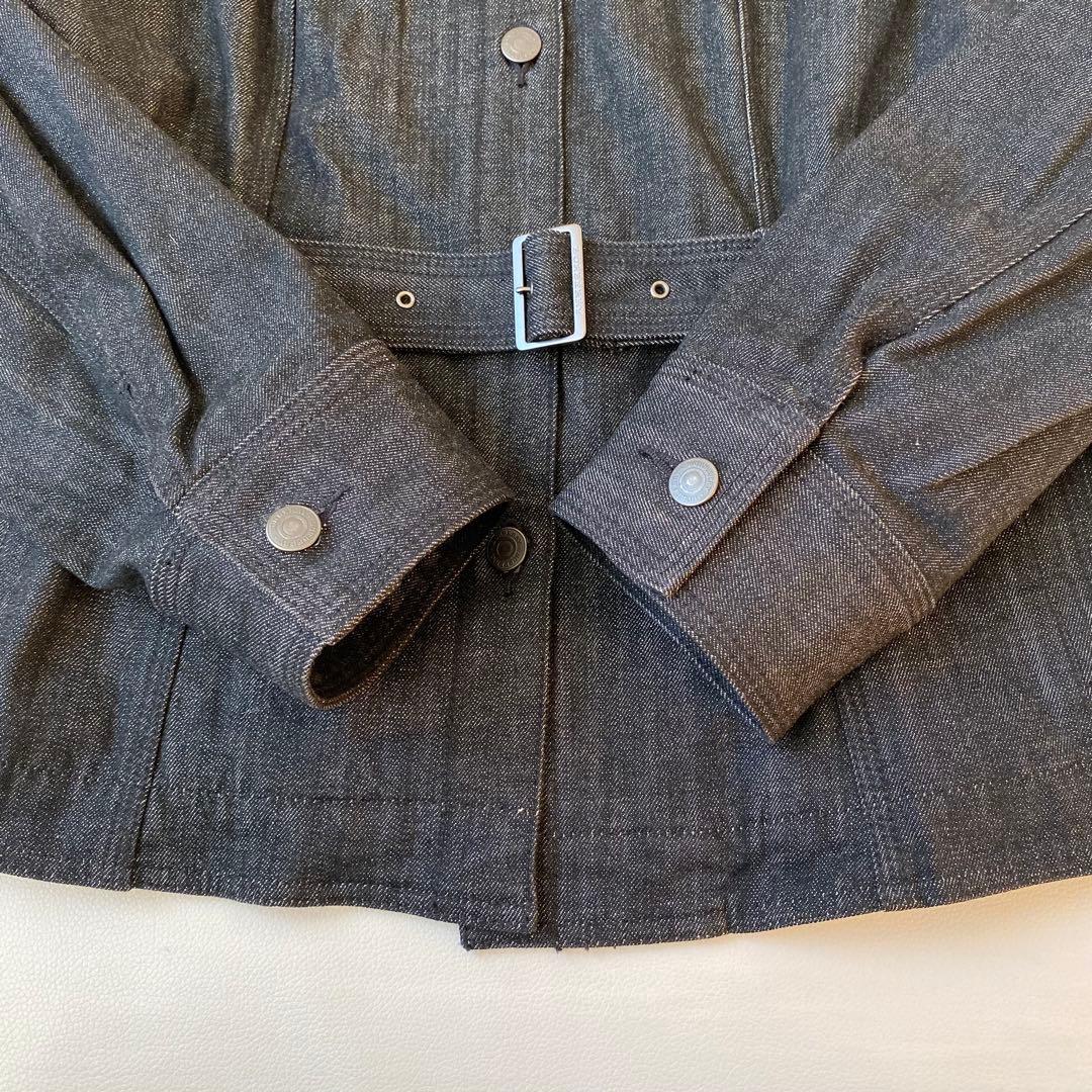 【美品】バーバリーロンドン　ストレッチデニムジャケット　ベルト付き　大きいサイズ