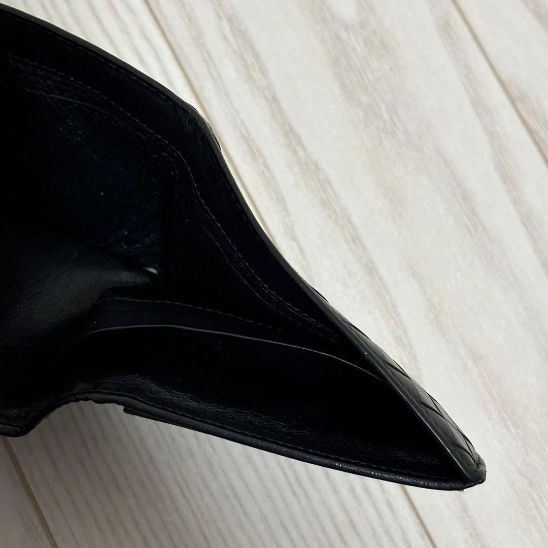 ボッテガヴェネタ 二つ折り財布 ブラックレザー 二つ折り財布