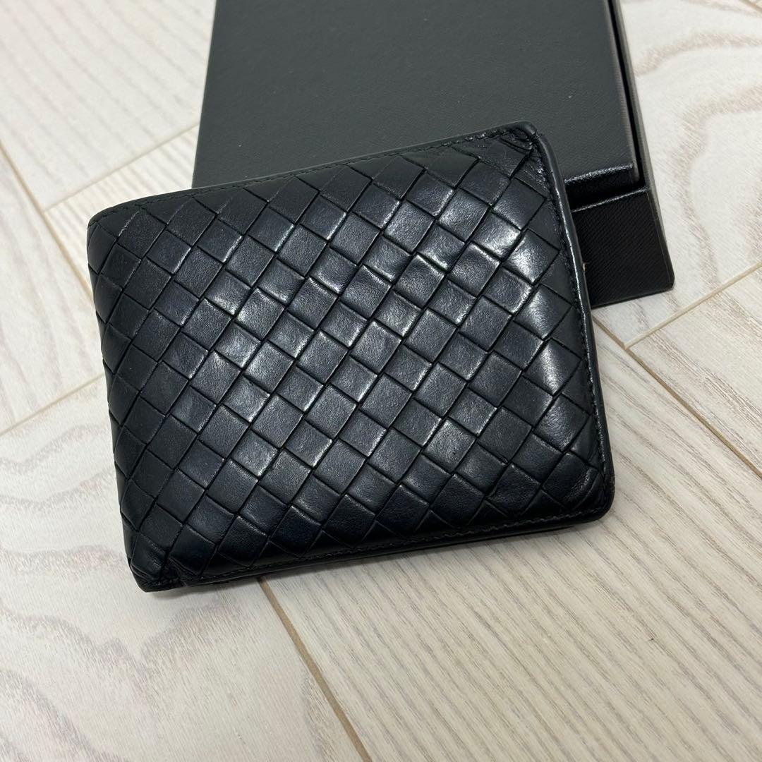 ボッテガヴェネタ 二つ折り財布 ブラックレザー 二つ折り財布