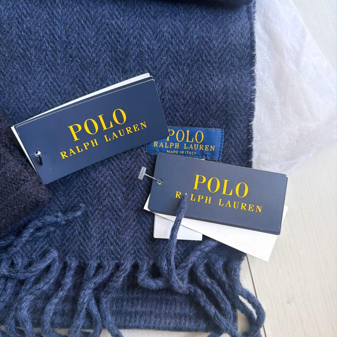 POLO RALPH LAUREN ネイビー マフラー　手袋